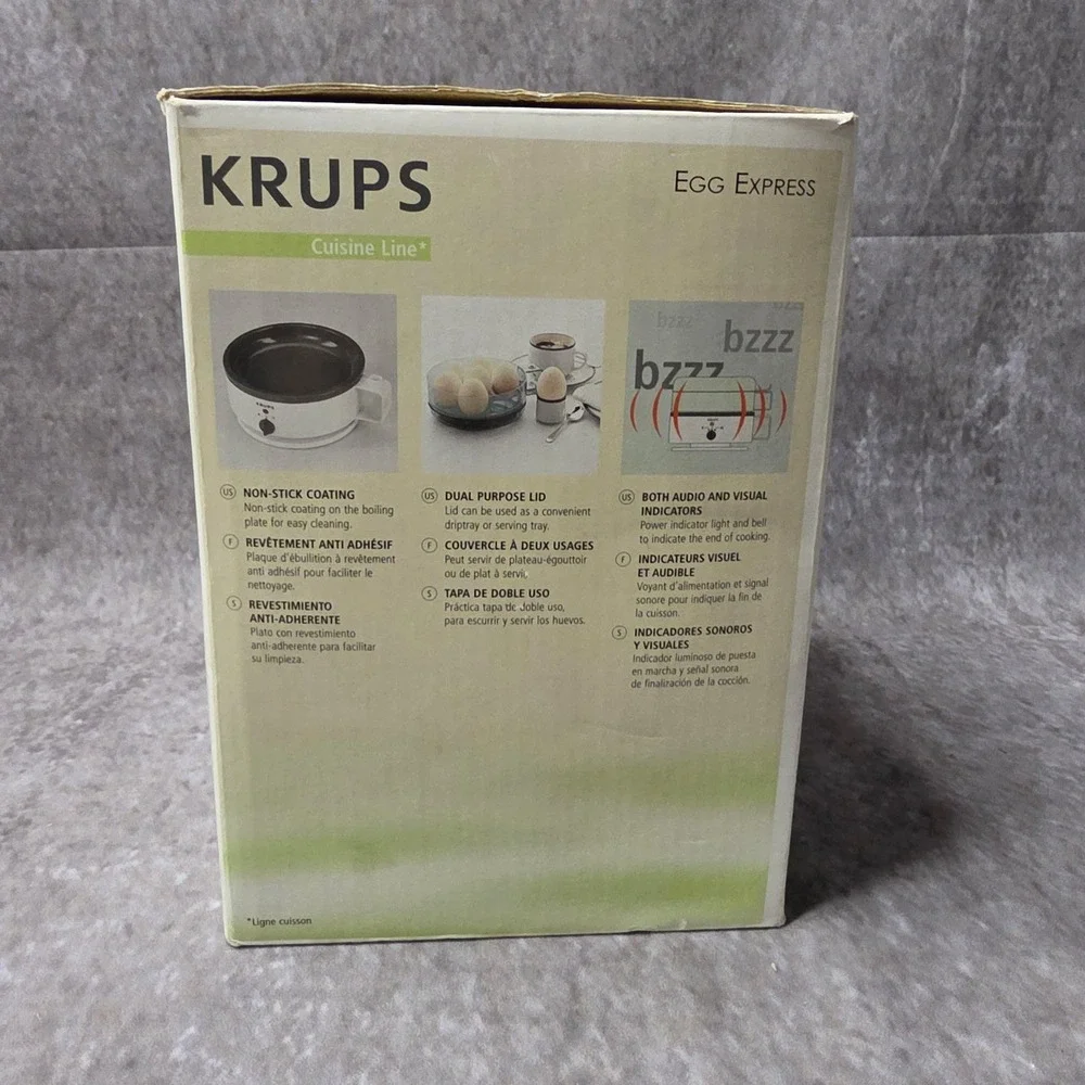Krups Egg Express F2307051 Cooker Boiler Poacher 7 Eggs With Box & Instructions